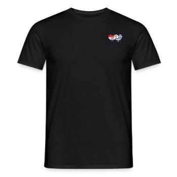 Croatia Uruguay Heart Flag - Men's T-Shirt - black - Front - AI Model Male 178 light (178cm)