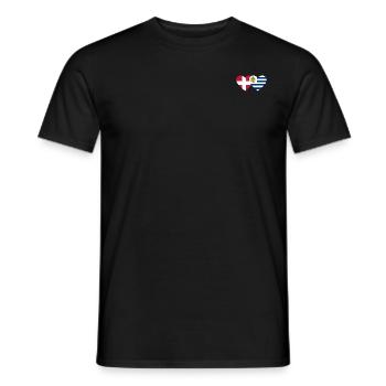 Dänemark Uruguay Herz Flagge - Männer T-Shirt - Schwarz - Vorne - AI Model Male 178 light (178cm)