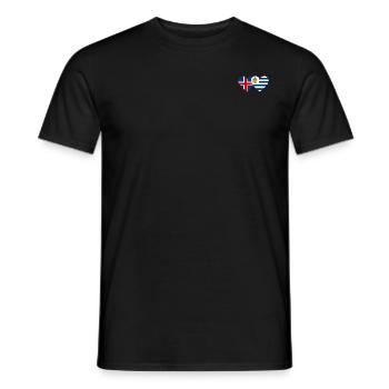 Island Uruguay Herz Flagge - Männer T-Shirt - Schwarz - Vorne - AI Model Male 178 light (178cm)