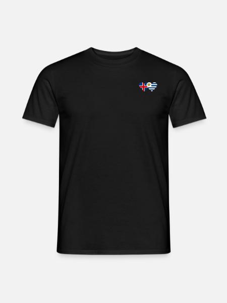 Iceland Uruguay Heart Flag - Men's T-Shirt - black