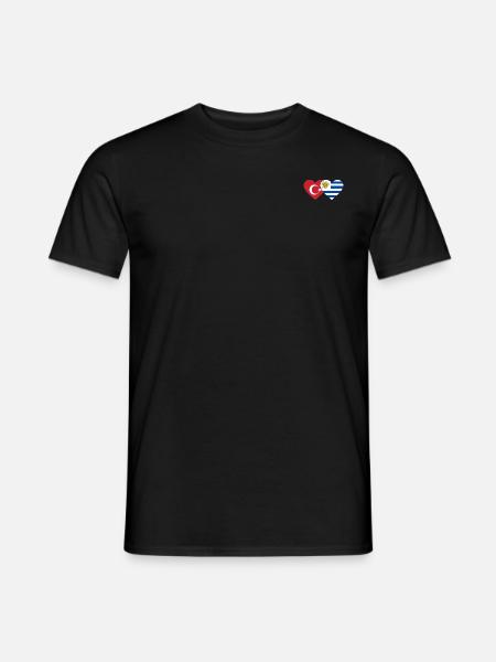Turkey Uruguay Heart Flag - Men's T-Shirt - black