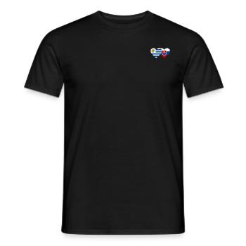 Uruguay Slovakia Heart Flag - Men's T-Shirt - black - Front - AI Model Male 178 light (178cm)