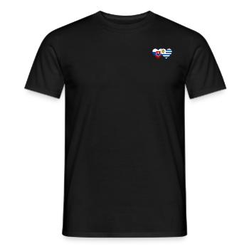 Slowakei Uruguay Herz Flagge - Männer T-Shirt - Schwarz - Vorne - AI Model Male 178 light (178cm)