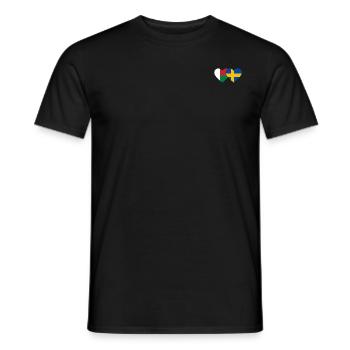 Madagascar Sweden Heart Flag - Men's T-Shirt - black - Front - AI Model Male 178 light (178cm)