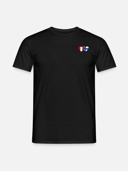 Pérou Finlande Drapeau du cœur - T-shirt homme - noir