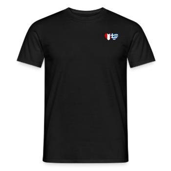 Peru Griechenland Herz Flagge - Männer T-Shirt - Schwarz - Vorne - AI Model Male 178 light (178cm)