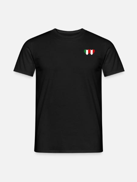 Italy Peru Heart Flag - Men's T-Shirt - black