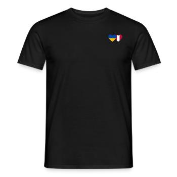Ukraine Peru Heart Flag - Men's T-Shirt - black - Front - AI Model Male 178 light (178cm)