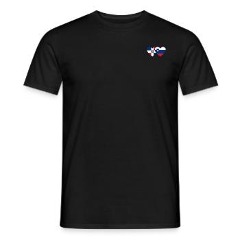 Dominikanische Republik Slowenien Flagge Herz - Männer T-Shirt - Schwarz - Vorne - AI Model Male 178 light (178cm)