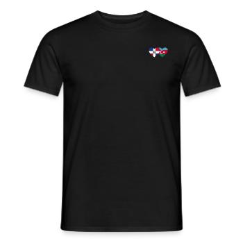 Dominikanische Republik Aserbaidschan Flagge Herz - Männer T-Shirt - Schwarz - Vorne - AI Model Male 178 light (178cm)