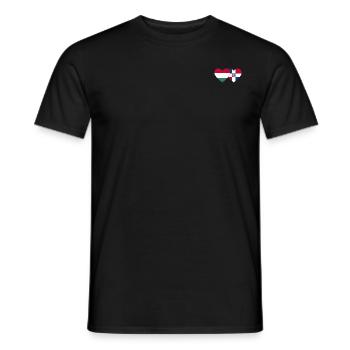 Hungary Dominican Republic Flag Heart - Men's T-Shirt - black - Front - AI Model Male 178 light (178cm)