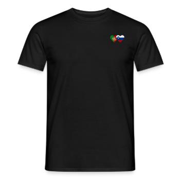 Portugal Slowenien Flagge Herz - Männer T-Shirt - Schwarz - Vorne - AI Model Male 178 light (178cm)