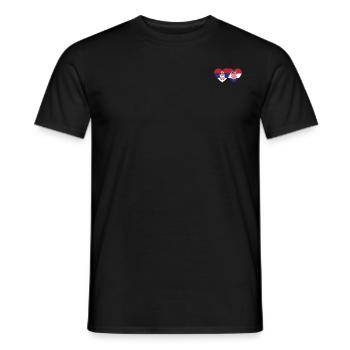 Serbien Kroatien Herz Flagge - Männer T-Shirt - Schwarz - Vorne - AI Model Male 178 light (178cm)