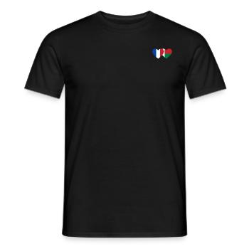 France Madagascar drapeau coeur - T-shirt homme - noir - Devant - AI Model Male 178 light (178cm)
