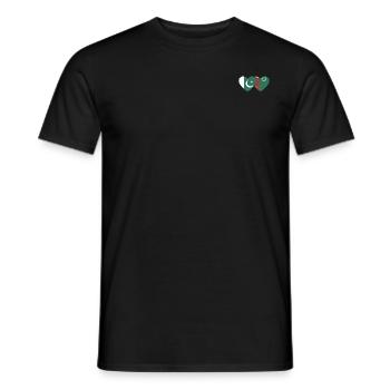 Pakistan Turkménistan Flag Heart - T-shirt homme - noir - Devant - AI Model Male 178 light (178cm)