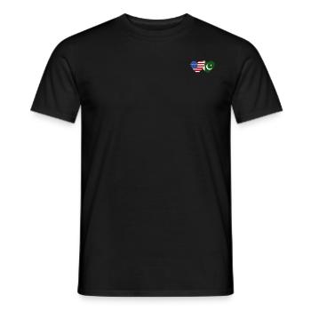 USA Pakistan Flag Heart - Men's T-Shirt - black - Front - AI Model Male 178 light (178cm)