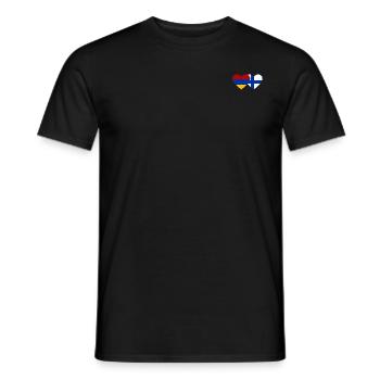 Arménie Finlande Drapeau Coeur - T-shirt homme - noir - Devant - AI Model Male 178 light (178cm)