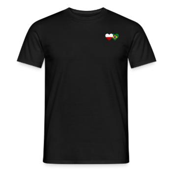 Pologne Brésil Flag Heart - T-shirt homme - noir - Devant - AI Model Male 178 light (178cm)