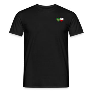 Brésil Pologne Flag Coeur - T-shirt homme - noir - Devant - AI Model Male 178 light (178cm)