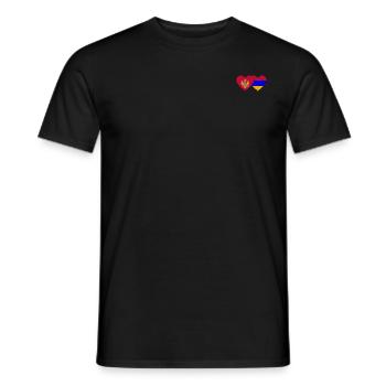Monténégro Arménie Drapeau Coeur - T-shirt homme - noir - Devant - AI Model Male 178 light (178cm)