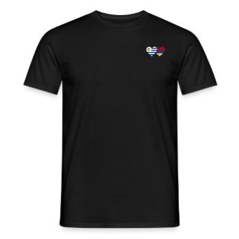 Uruguay Armenia Flag Heart - Men's T-Shirt - black - Front - AI Model Male 178 light (178cm)