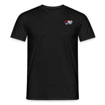 Armenien Uruguay Flagge Herz - Männer T-Shirt - Schwarz - Vorne - AI Model Male 178 light (178cm)