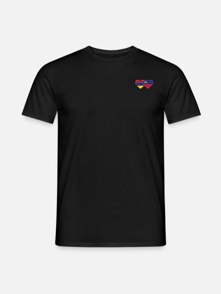 Armenia Liechtenstein Flag Heart - Men's T-Shirt - black