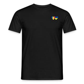 Andorra Ukraine Flagge Herz - Männer T-Shirt - Schwarz - Vorne - AI Model Male 178 light (178cm)