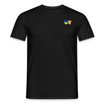 Ukraine Andorra Flagge Herz - Männer T-Shirt - Schwarz - Vorne - AI Model Male 178 light (178cm)