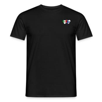 Mexico Finland Flag Heart - Men's T-Shirt - black - Front - AI Model Male 178 light (178cm)
