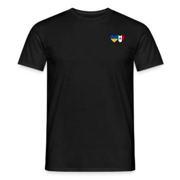 Ukraine Mexiko Flagge Herz - Männer T-Shirt - Schwarz - Vorne - AI Model Male 178 light (178cm)