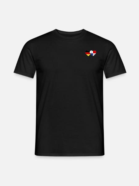 Deutschland Panama Flagge Herz - Männer T-Shirt - Schwarz