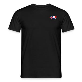 Iceland Panama Flag Heart - Men's T-Shirt - black - Front - AI Model Male 178 light (178cm)