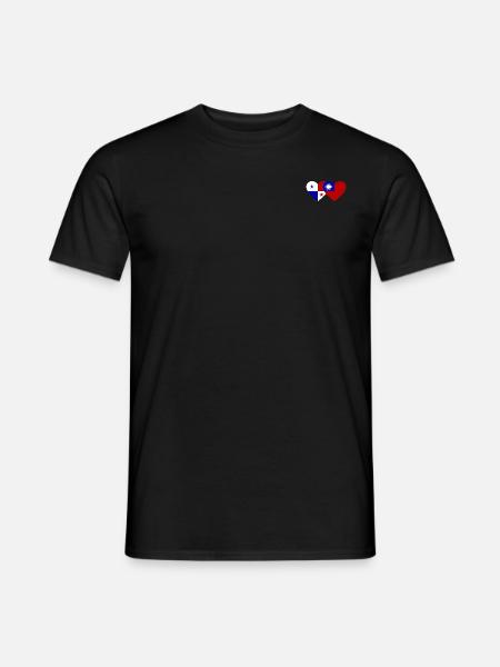 Panama Taiwan Flag Heart - Men's T-Shirt - black