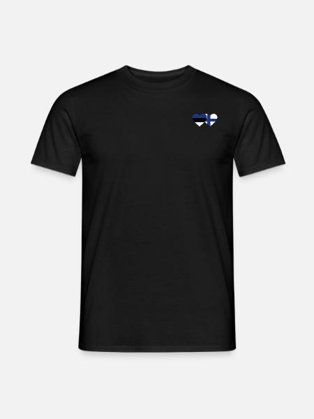 Finland Estonia Flag Heart - Men's T-Shirt - black