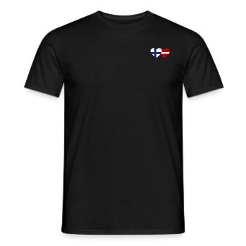 Finlande Lettonie Drapeau Coeur - T-shirt homme - noir - Devant - AI Model Male 178 light (178cm)