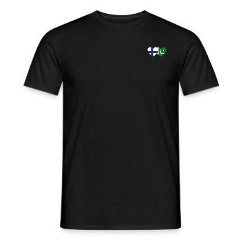 Finland Pakistan Flag Heart - Men's T-Shirt - black - Front - AI Model Male 178 light (178cm)