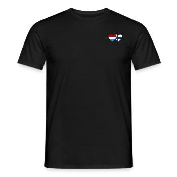 Luxembourg Finlande Drapeau Coeur - T-shirt homme - noir - Devant - AI Model Male 178 light (178cm)