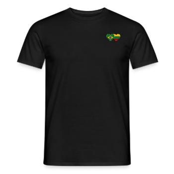 Brasilien Litauen Flagge Herz - Männer T-Shirt - Schwarz - Vorne - AI Model Male 178 light (178cm)