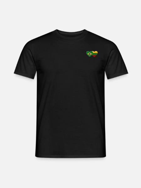 Brazil Lithuania Flag Heart - Men's T-Shirt - black