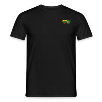 Lituanie Brésil Flag Coeur - T-shirt homme - noir - Devant - AI Model Male 178 light (178cm)