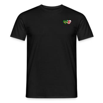Brazil Georgia Flag Heart - Men's T-Shirt - black - Front - AI Model Male 178 light (178cm)