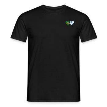 Brasilien Griechenland Flagge Herz - Männer T-Shirt - Schwarz - Vorne - AI Model Male 178 light (178cm)