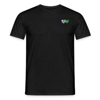 Griechenland Brasilien Flagge Herz - Männer T-Shirt - Schwarz - Vorne - AI Model Male 178 light (178cm)