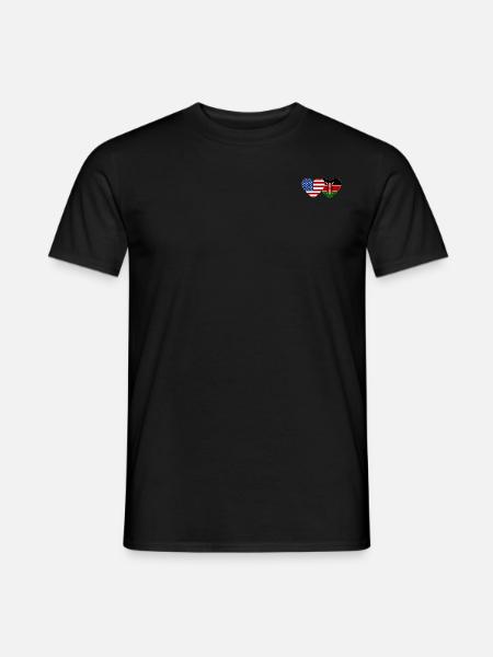 USA Kenya Flag Heart - Men's T-Shirt - black