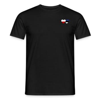 Polen Estland Flagge Herz - Männer T-Shirt - Schwarz - Vorne - AI Model Male 178 light (178cm)