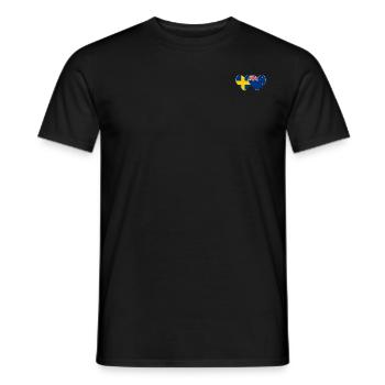 Schweden Neuseeland Flagge Herz - Männer T-Shirt - Schwarz - Vorne - AI Model Male 178 light (178cm)