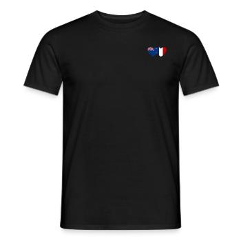 Nouvelle-Zélande France Drapeau Coeur - T-shirt homme - noir - Devant - AI Model Male 178 light (178cm)