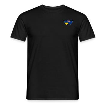 Drapeau de l’Ukraine Nouvelle-Zélande Cœur - T-shirt homme - noir - Devant - AI Model Male 178 light (178cm)
