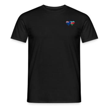 Neuseeland Aserbaidschan Flagge Herz - Männer T-Shirt - Schwarz - Vorne - AI Model Male 178 light (178cm)